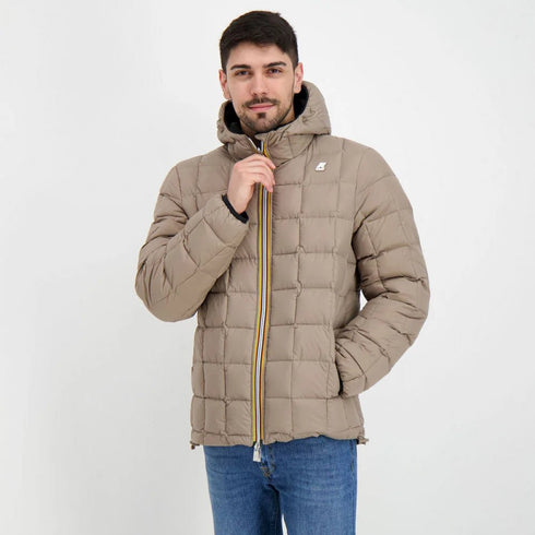 Piumino corto Uomo Jack Eco Stretch Thermo Nero beige K-Way- Francavilla Moda
